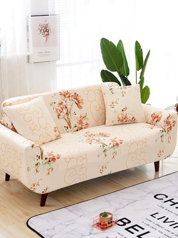 Flower Print Stretchy Sofa Cover Cushion 1pc Shein Usa Stretchy Sofa Cover Cushion 1pc