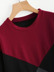 Cut And Sew Color Block Sweatshirt - Multicolor - View 3