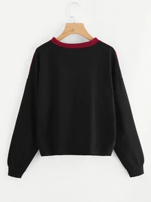 Cut And Sew Color Block Sweatshirt - Multicolor - View 2