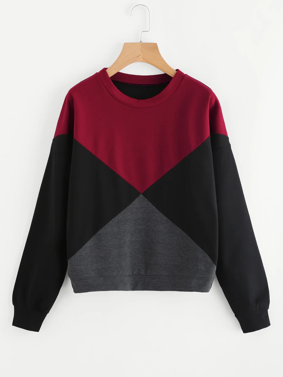 Cut And Sew Color Block Sweatshirt - Multicolor - View 1