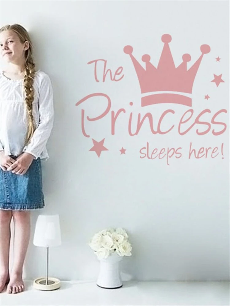 Crown Print Wall Sticker, Stickers, Wall Decal, Vinyl Decal For Home Decorations, Spring Decoration Items Refresh Your Home, Festival Decoration Stickers Gifts Birthday Graduation Back To School Room Decor School Supplies