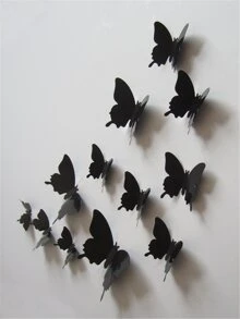 12 pièces Stickers muraux de miroir 3D en forme de papillon, Décalcomanies murales de papillons amovibles DIY Décoration murale Fête Mariage Décoration pour la maison, Stickers, Décalcomanie murale, Décalcomanie en vinyle pour la décoration de la maison, Articles de décoration de printemps pour rafraîchir votre maison, Stickers de décoration de cadre