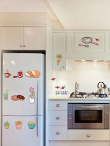 ملصق جداري بطباعة الطعام، ملصق فني جداري لاصق ذاتي للمطبخ، ملصقات، ملصق جداري، ملصق فينيل لديكور المنزل، عناصر ديكور الربيع لتحديث منزلك، ملصقات ديكور الاحتفالات هدايا لعيد الميلاد والتخرج وديكور المطبخ