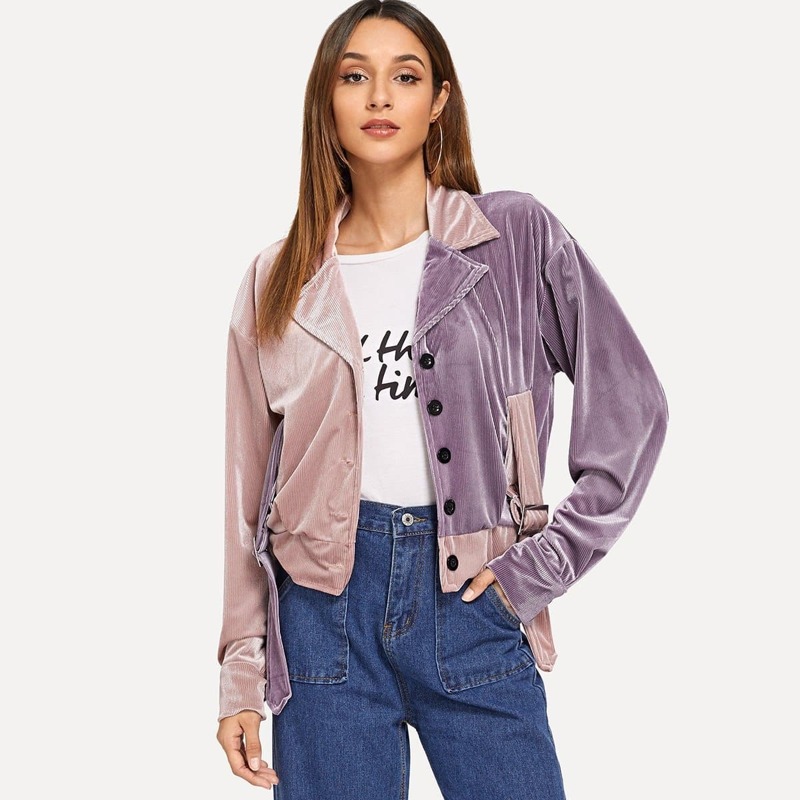 

Self Tie Single Breasted Jacket, Multicolor
