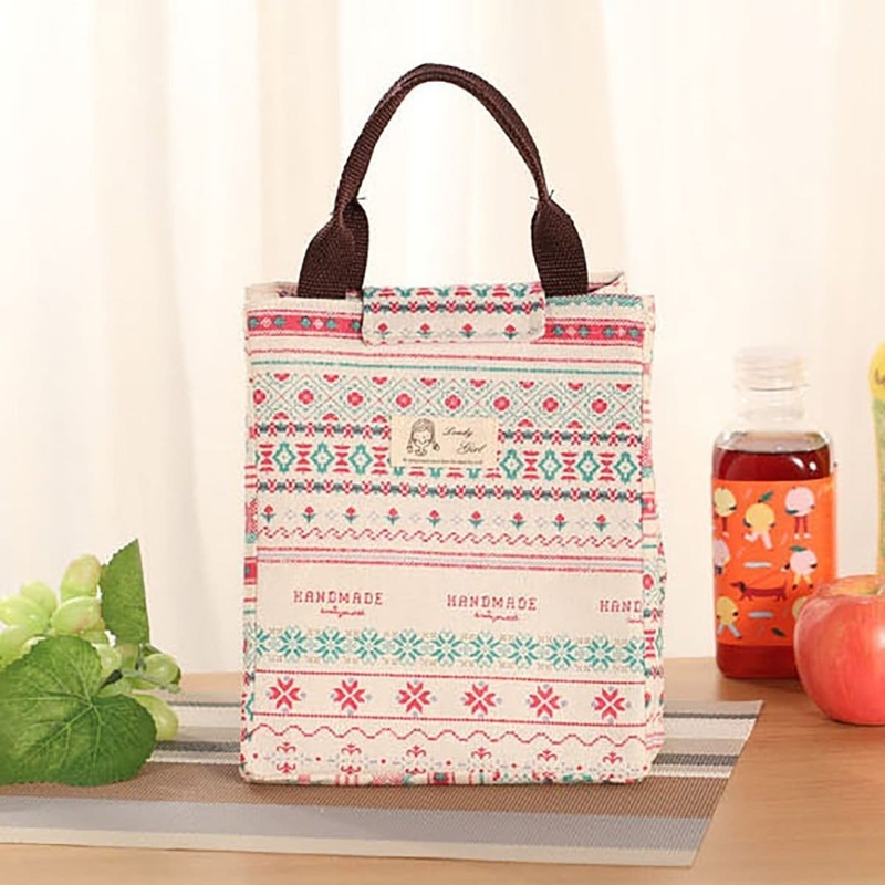 

Floral Print Handle Storage Bag, Multicolor