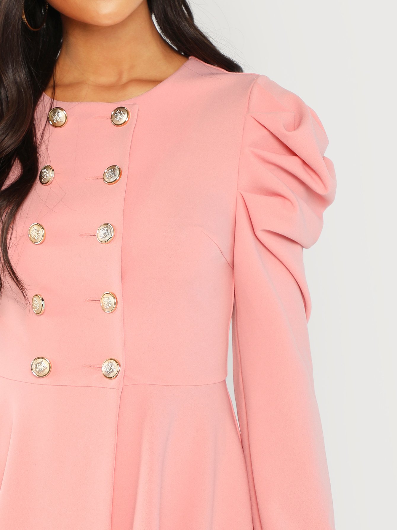 cheap puff sleeve double breasted coat for sale australia