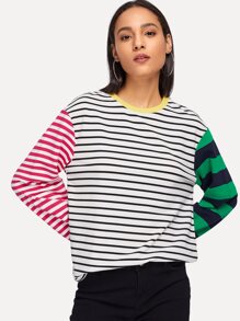 Mixed Striped Sweatshirt