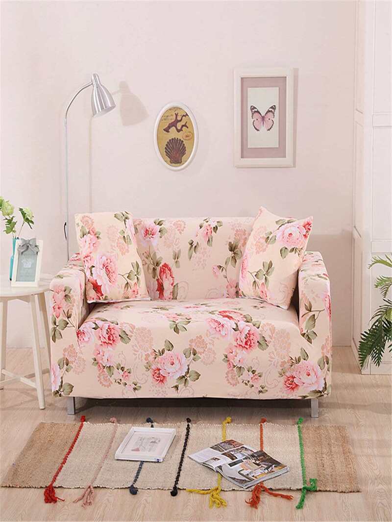 Fl Print Stretchy Sofa Cover 1pc Cushion 1pcfor Women Romwe