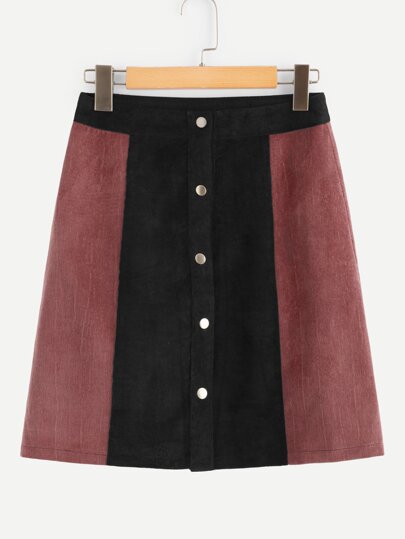 Single Breasted Colorblock Skirt pictures