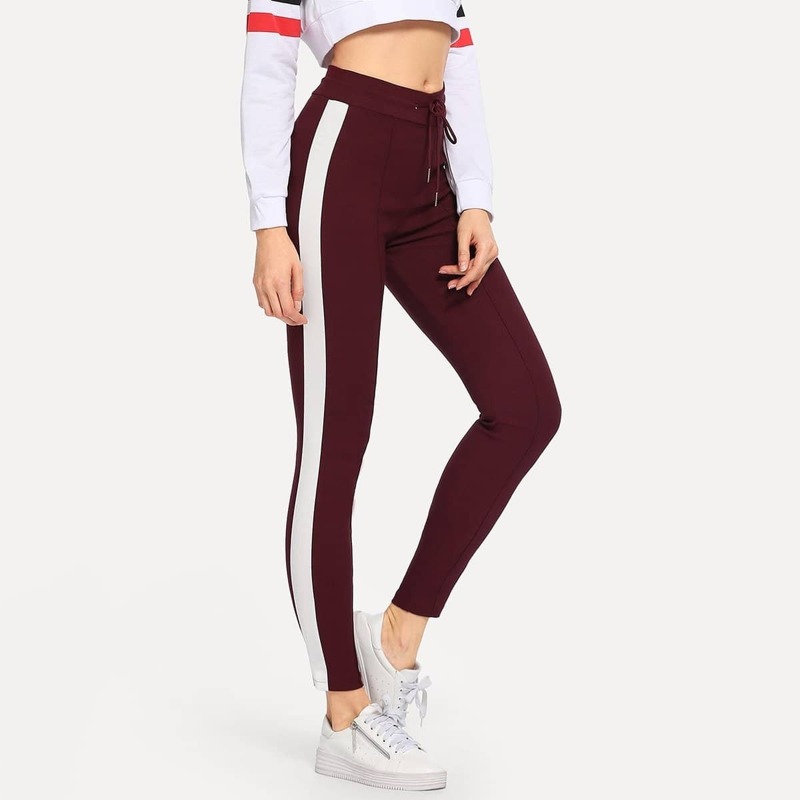 

Drawstring Waist Jeans, Burgundy