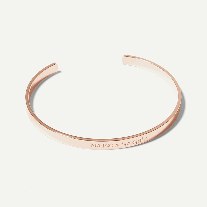 

Letter Engraved Cuff Bracelet 1pc, Gold