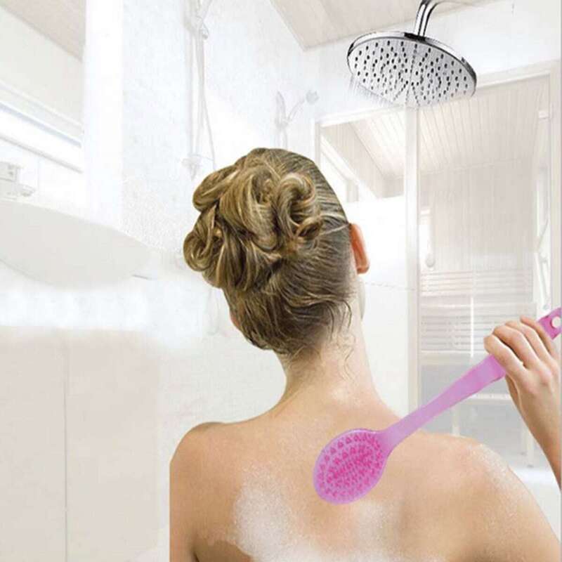 

Long Handle Bath Brush, Pink