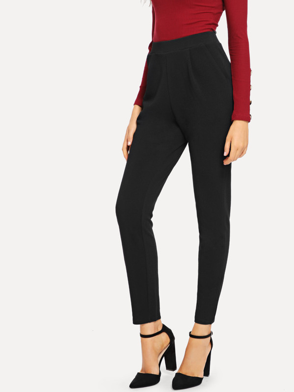 SHEIN Essnce HighRise Slant Pockets Skinny Pants SHEIN USA