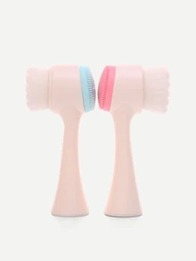 1 cái 2 trong1 Silicone Hai bên Bàn chải làm sạch da mặt & 1 Miếng Trang trí Bow Băng đô tắm Mềm mại Dễ thương Dây buộc tóc trong bồn tắm Đối với Phòng tắm Và Trang điểm - Nhiều màu - Xem 1