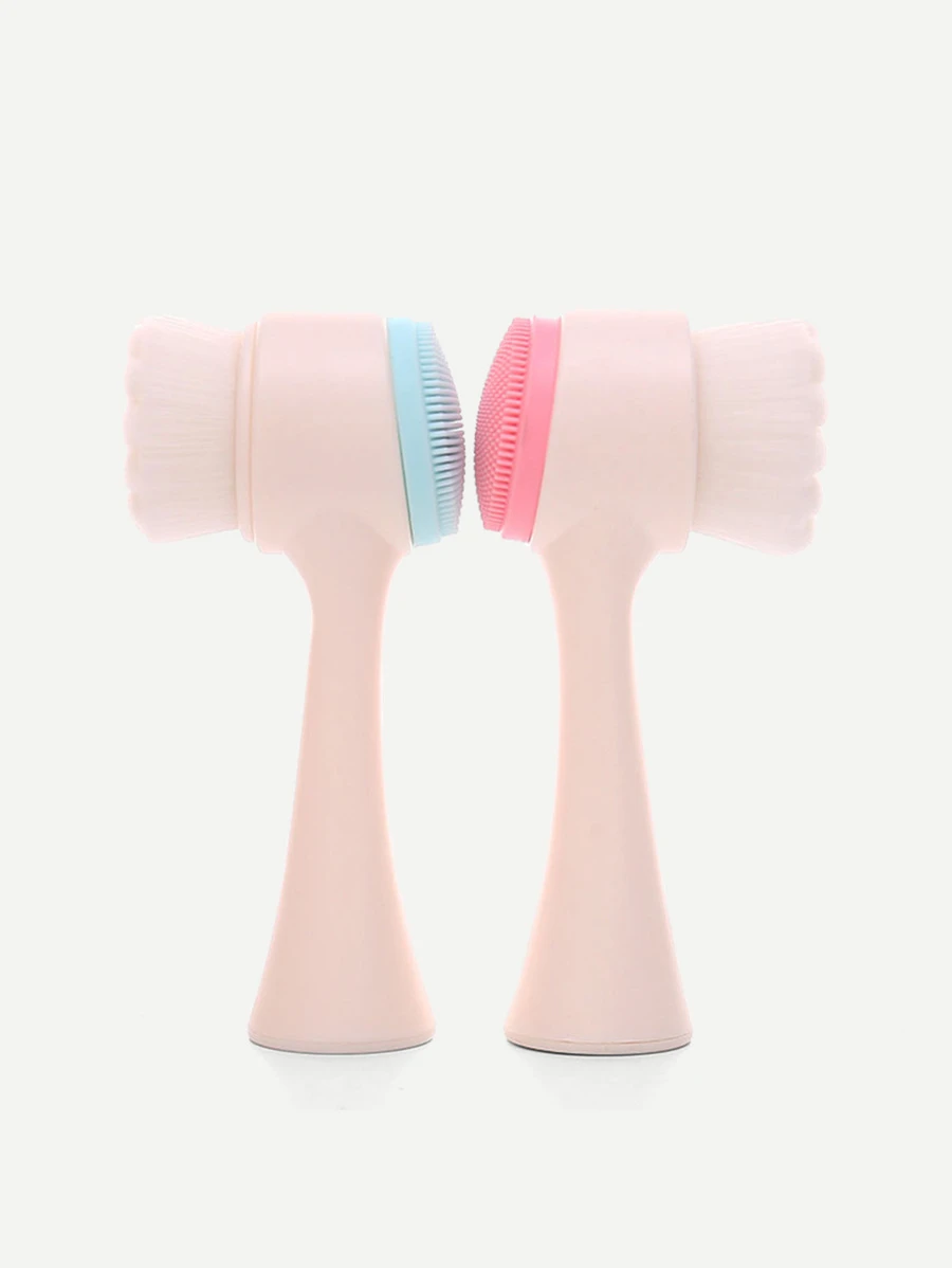 1 cái 2 trong1 Silicone Hai bên Bàn chải làm sạch da mặt & 1 Miếng Trang trí Bow Băng đô tắm Mềm mại Dễ thương Dây buộc tóc trong bồn tắm Đối với Phòng tắm Và Trang điểm - Nhiều màu - Xem 1