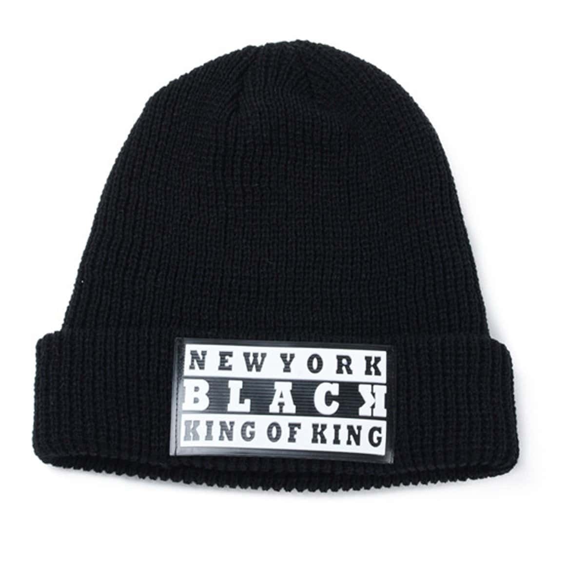 

Knit Beanie Hat, Black