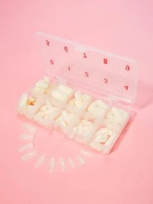 Juego de uñas postizas con caja organizadora 500 piezas - Beis - Ver 1