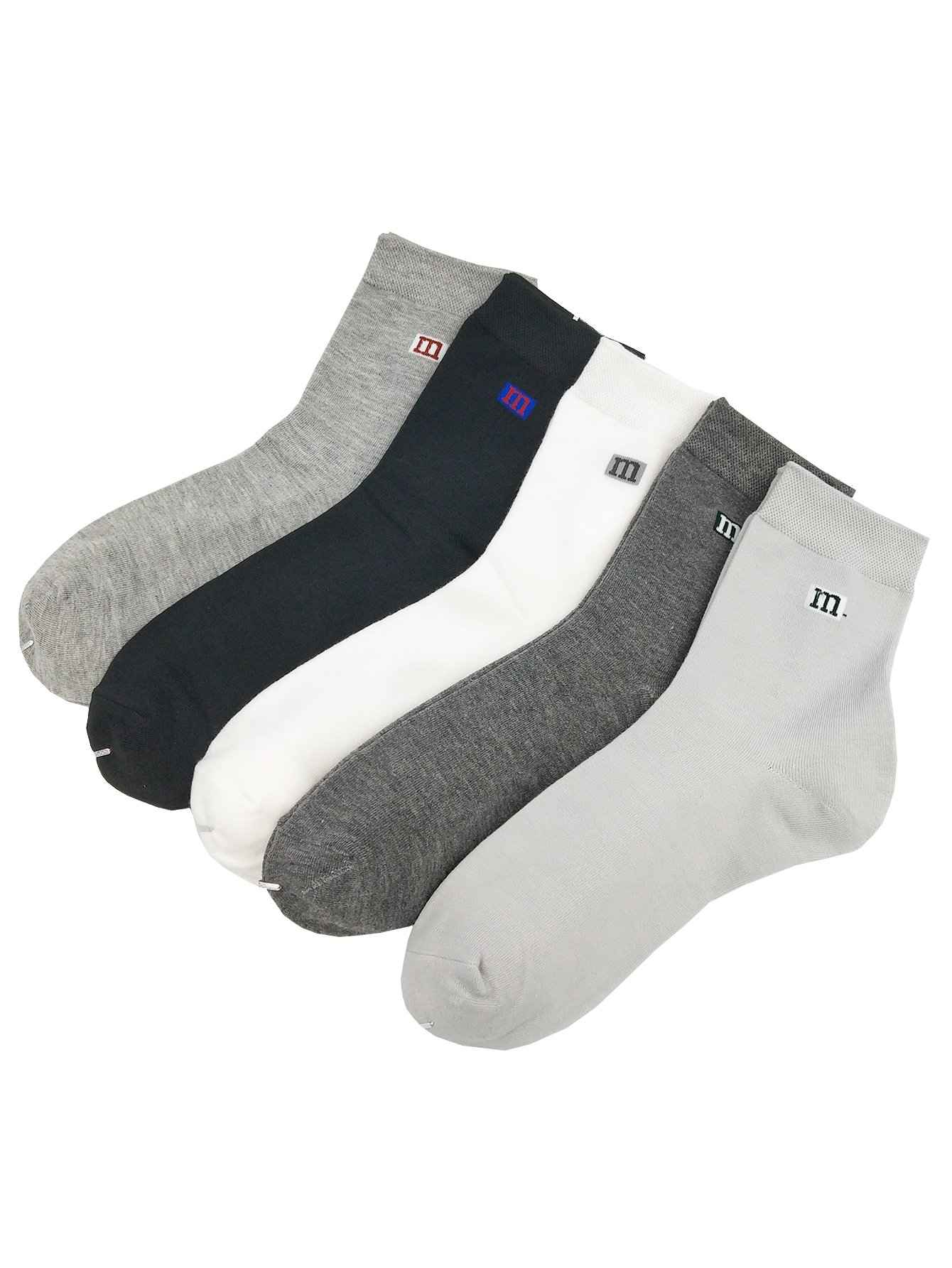 Men Letter Detail Socks 5pairs