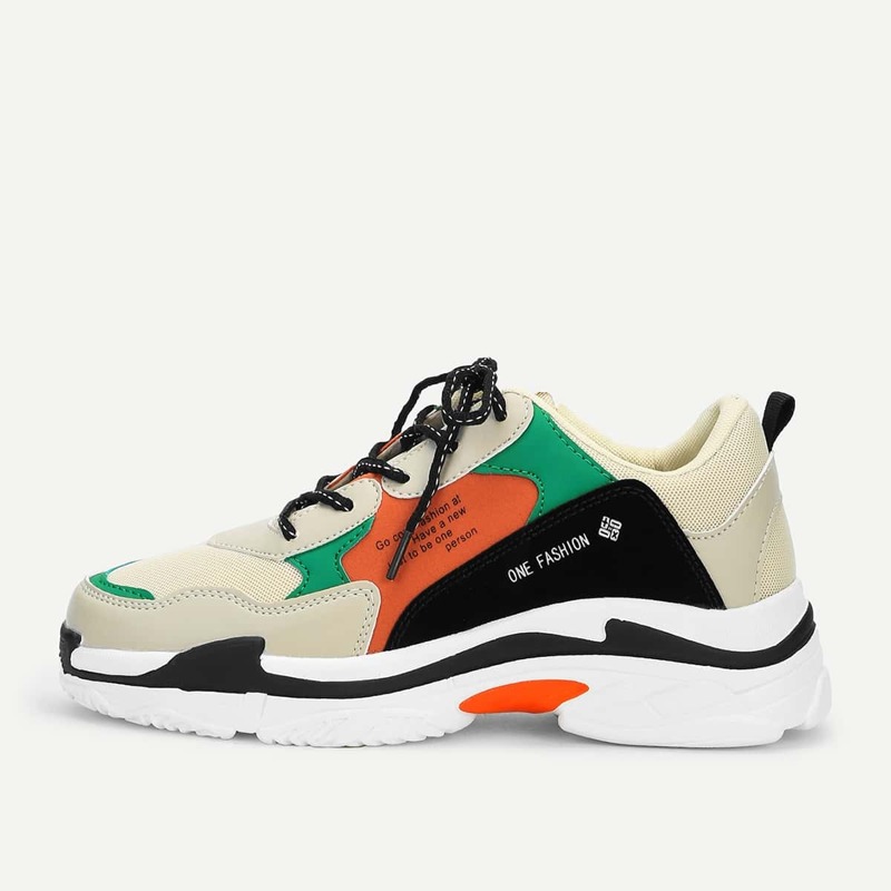 

Guys Mesh Panel Lace Up Sneakers, Multicolor