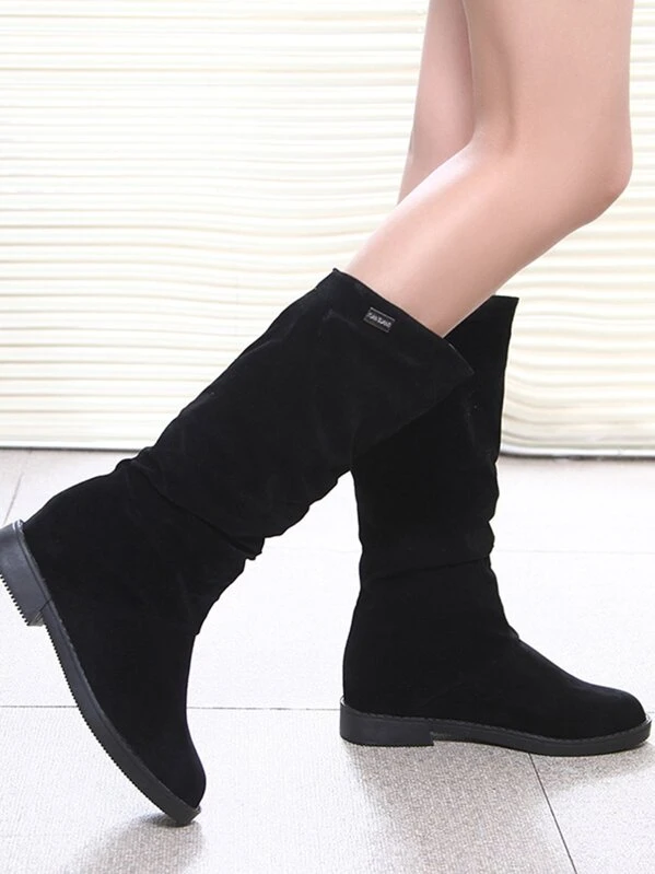 bottes en nubuck noir