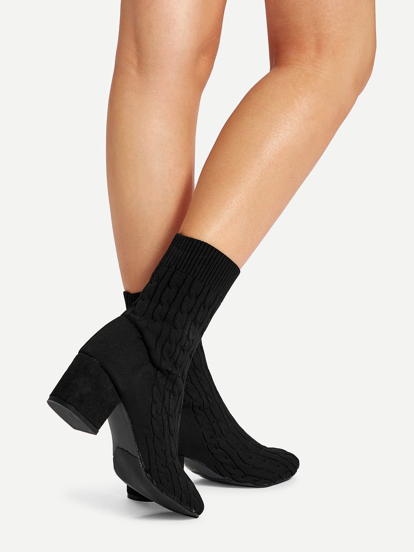 Botines tipo calcetín de tacón grueso | Mode de Mujer | SHEIN España