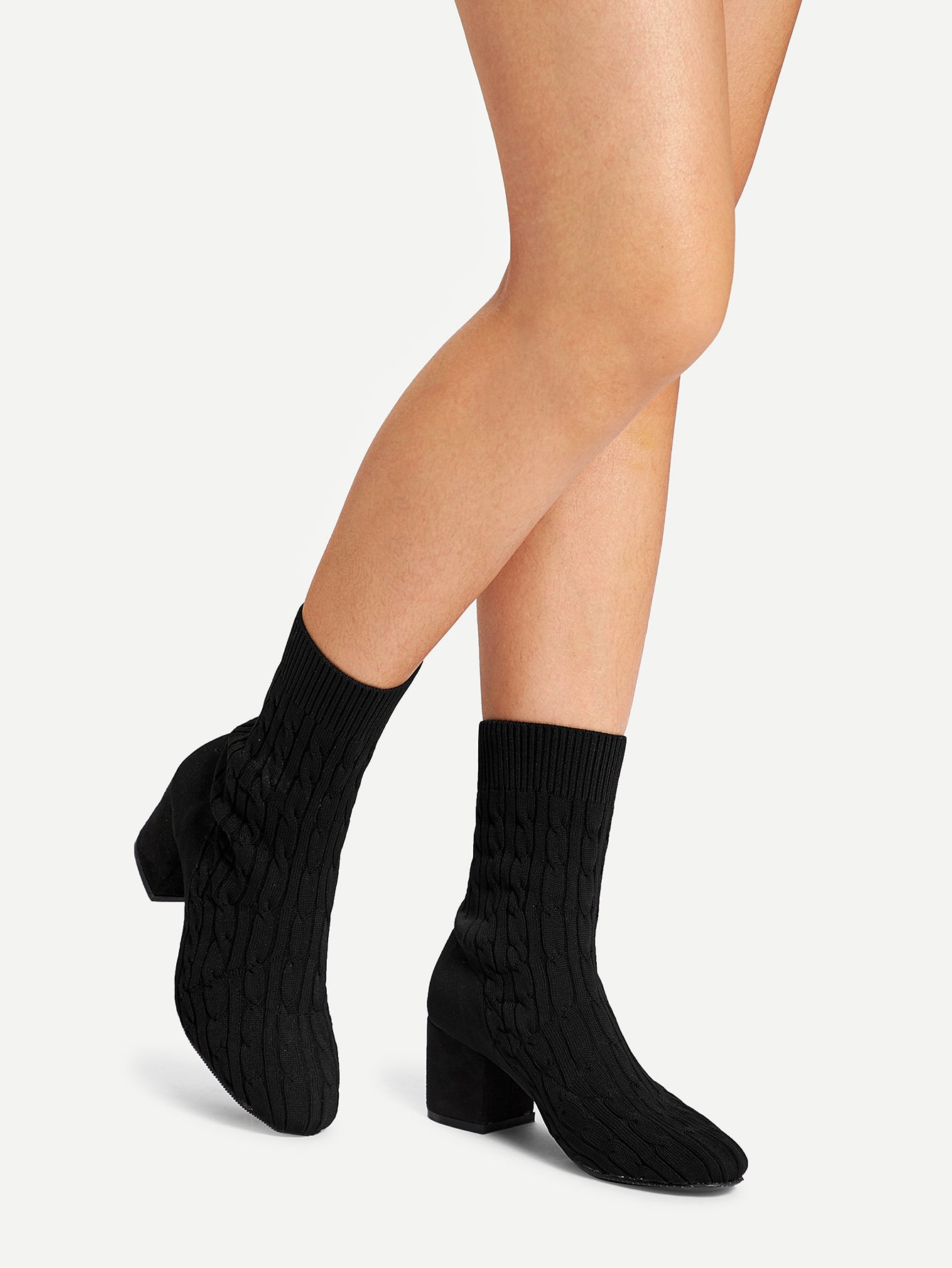 Botines tipo calcetín de tacón grueso | Mode de Mujer | SHEIN España