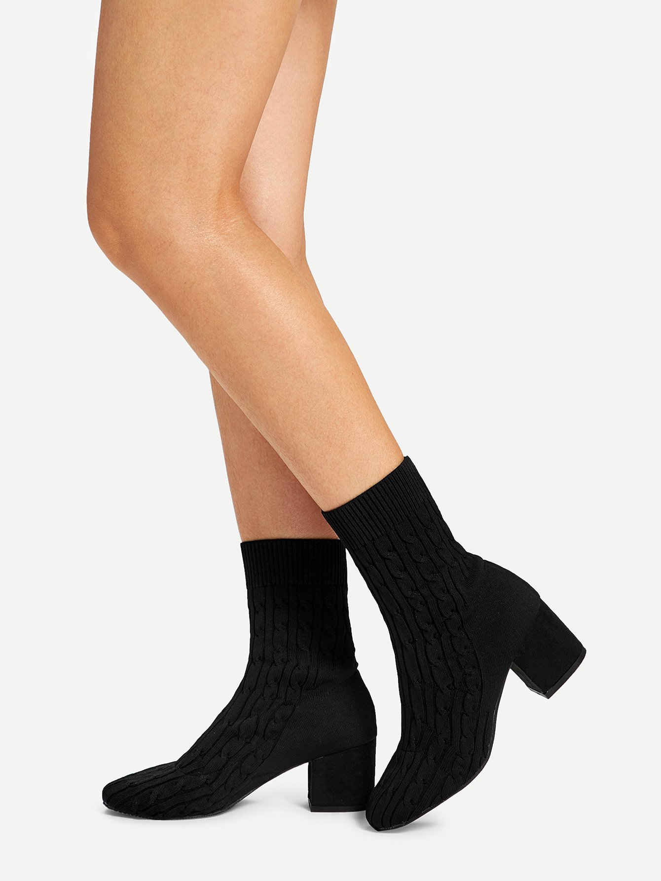 Botines tipo calcetín de tacón grueso | Mode de Mujer | SHEIN España