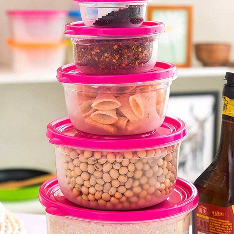 

Neon Pink Round Storage Box Set 5pcs