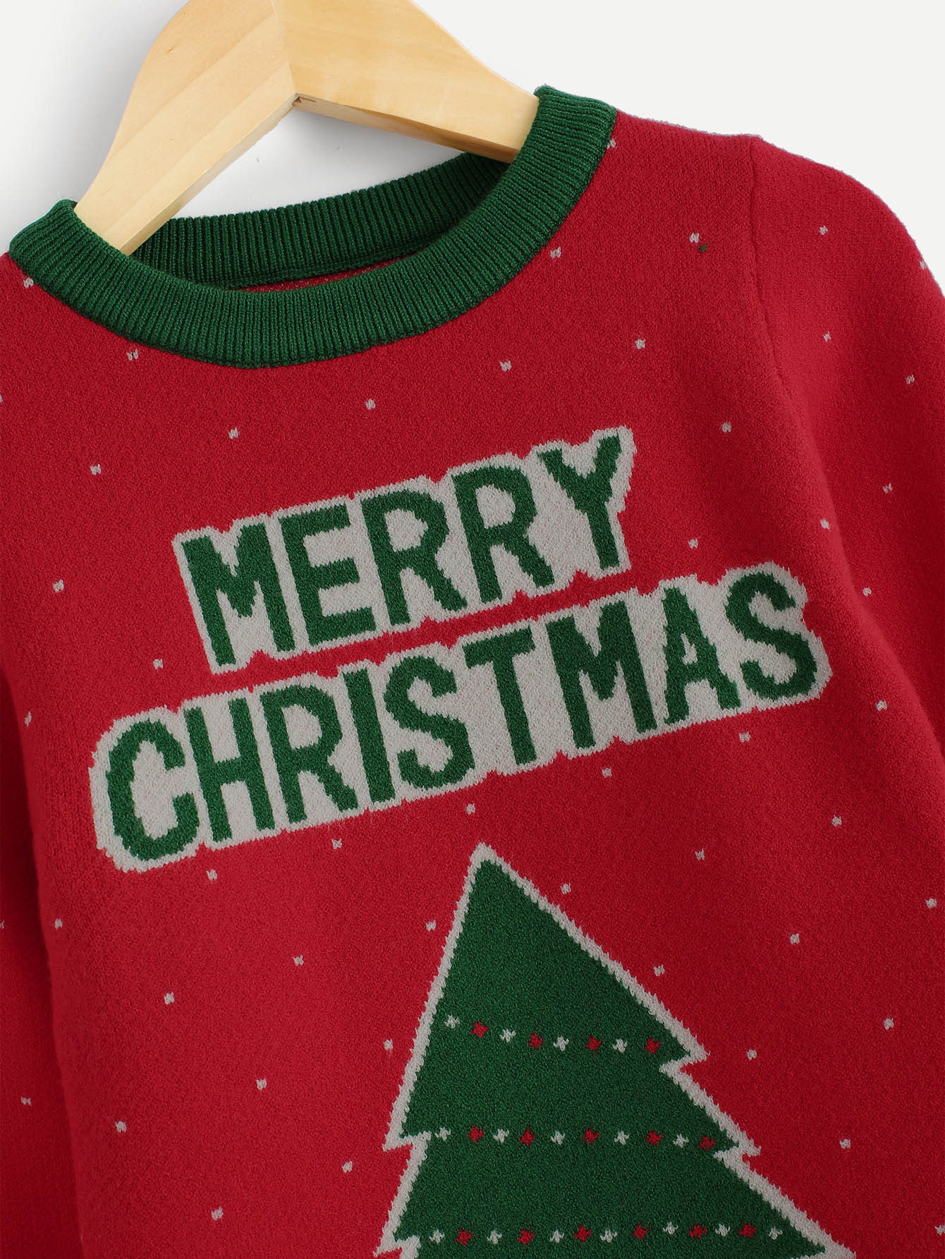 kids christmas tree & letter print jumper