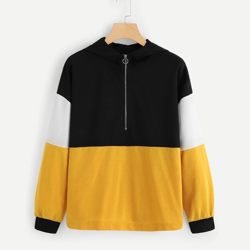 

Cut And Sew Color Block Hoodie, Multicolor