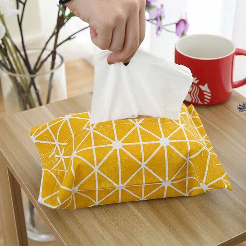 

Geometric Print Tissue Storage Bag, Yellow