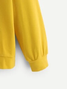 2 In 1 Drop-Shoulder Hoodie - Mustard Yellow - View 4