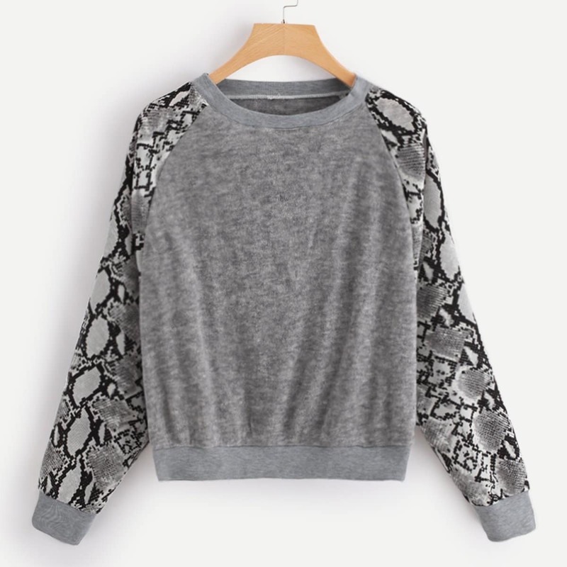 

Snake Skin Print Sweatshirt, Grey