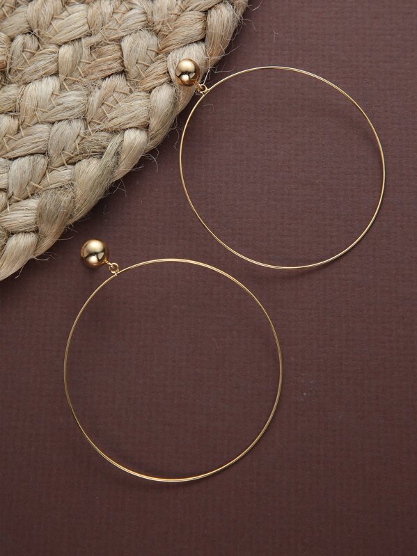 Thin Dainty Large Gold Hoop Earrings Shein Uk