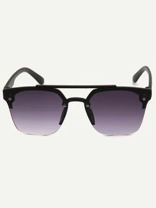 半框著色鏡片太陽眼鏡 - 紫色 - 查看 4