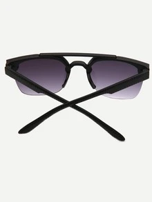 半框著色鏡片太陽眼鏡 - 紫色 - 查看 5