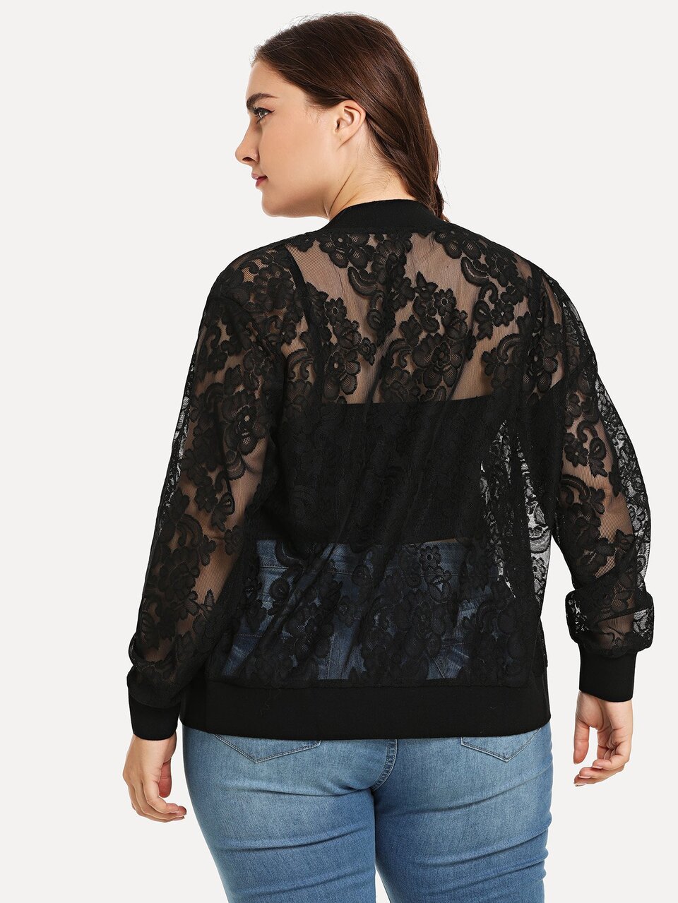 Plus Solid Lace Jacket Fall Winter Cloth For Women Autumn