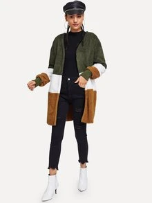 Cut And Sew Teddy Outerwear - Multicolor - View 2