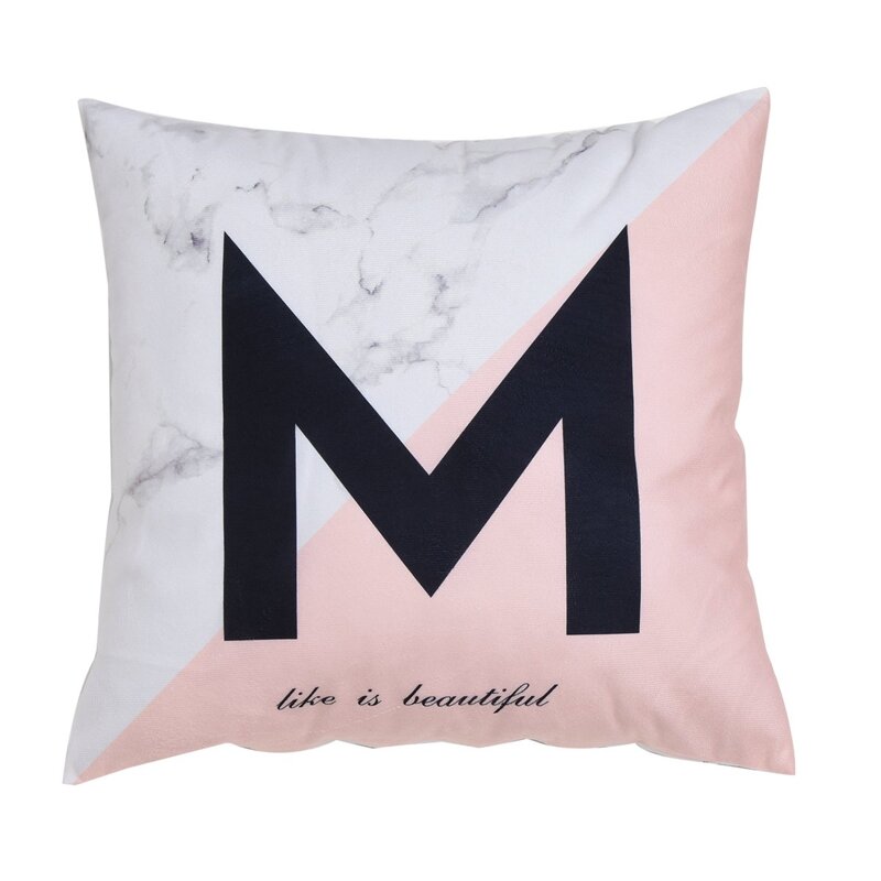 

Letter Print Cushion Cover, Multicolor