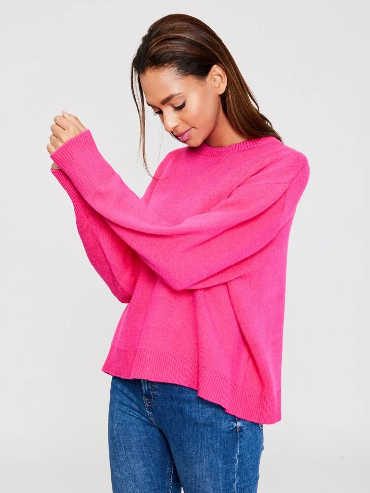 neon pink sweater