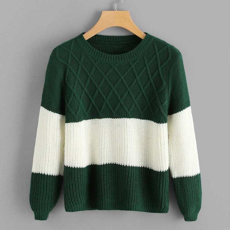 

Contrast Panel Sweater, Multicolor