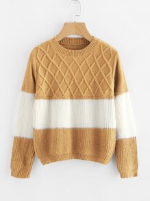 Contrast Panel Sweater