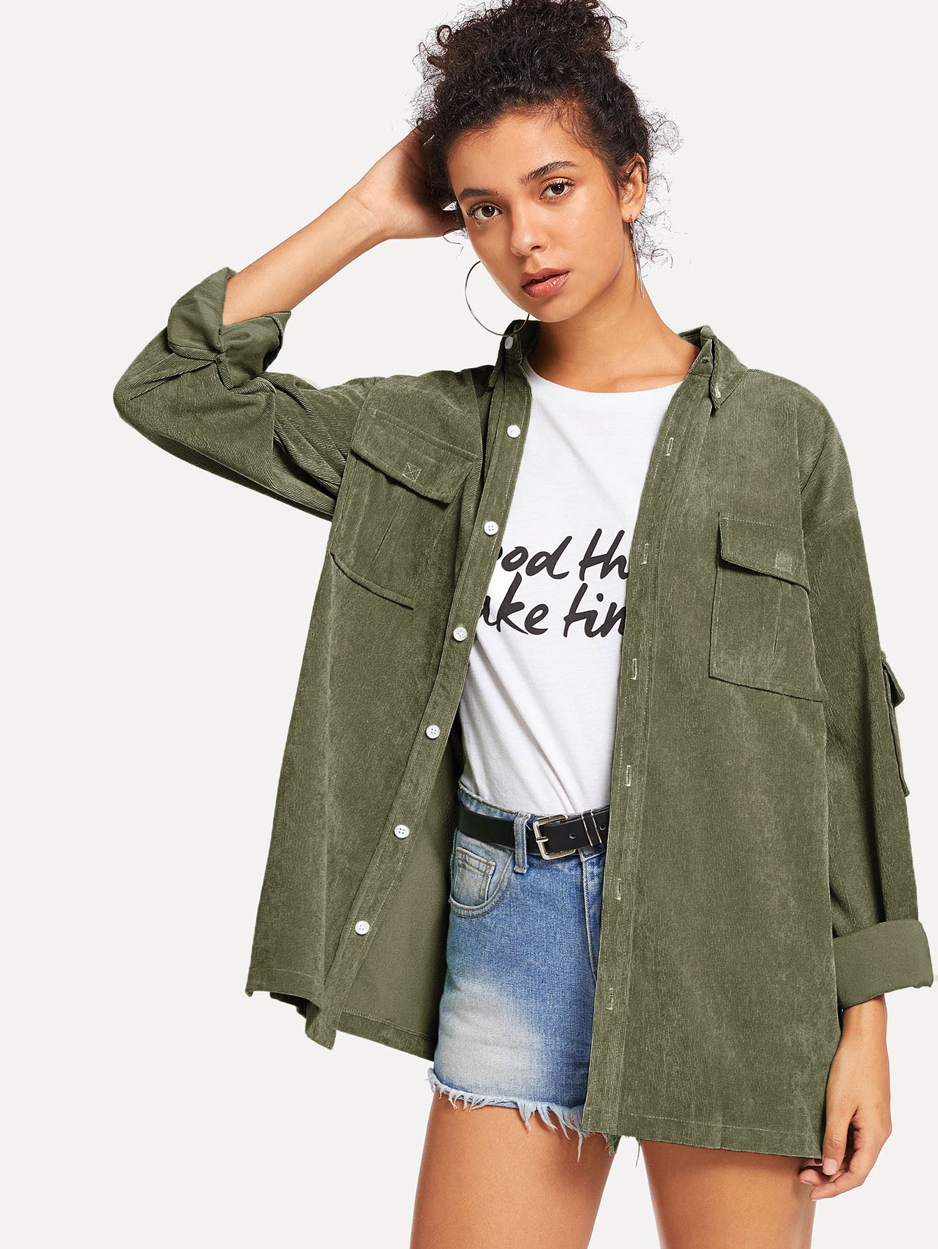 Sobrecamisa de pana mujer Outlet