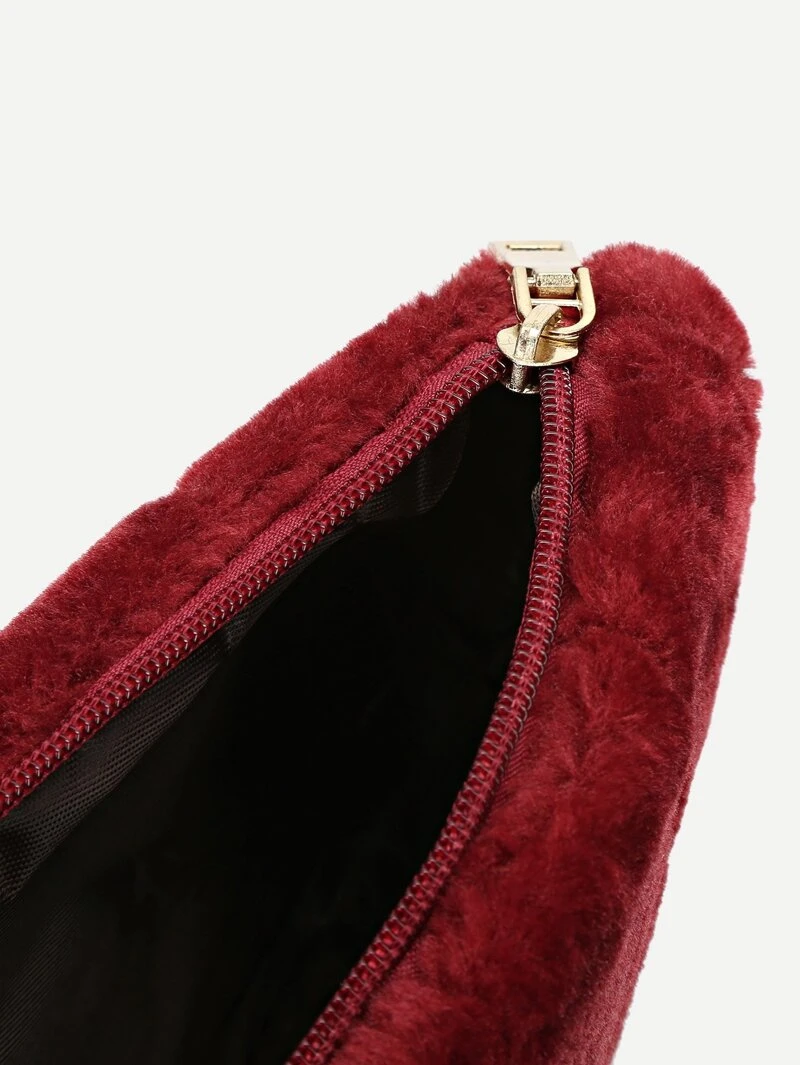 Pom Decor Faux Fur Clutch Bagfor Women Romwe Pom Decor Faux Fur Clutch Bag