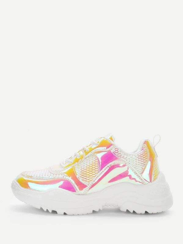 metallic chunky sneakers