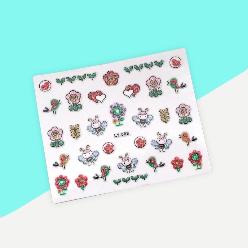 

Glitter Cartoon Nail Sticker 1 Sheet, Multicolor