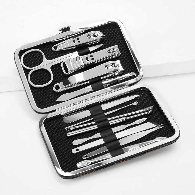 

Nail Clipper Set With Case 14pcs, Silver