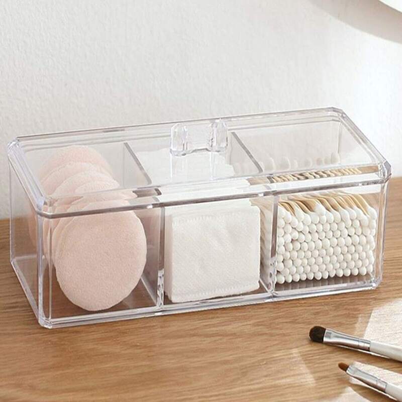 

Clear Cosmetic Storage Box, White
