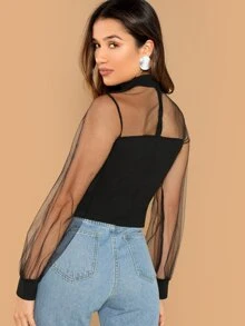 SHEIN بلوز شبكي شفاف