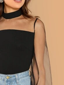 SHEIN بلوز شبكي شفاف